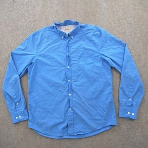 Acne Studios Shirt Mens 2XL XXL Blue Button Up Long Sleeve Isherwood Pop Cotton